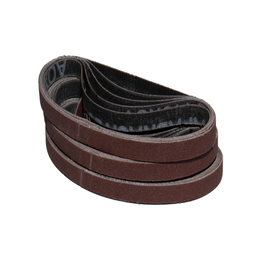 25 pack - 3/8" x 13" Standard Aluminum Oxide Belts (Best for: Non-Ferrous Metals)