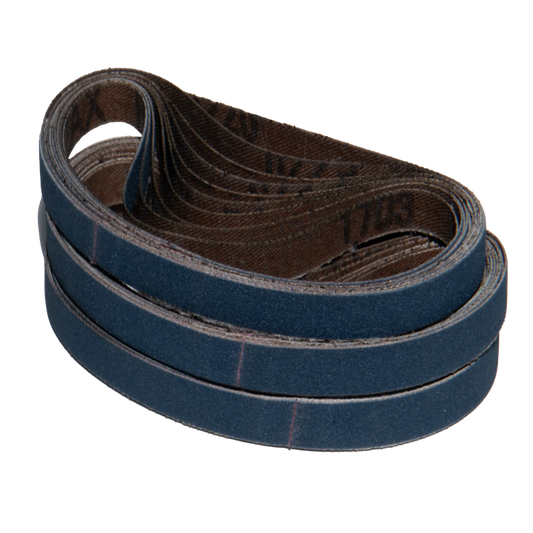 25 pack - 3/8" x 13" Standard Zirconia Belts (Best for: Ferrous Metals)