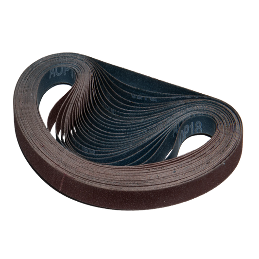 25 pack - 1/2" x 24" Polyester Backed Aluminum Oxide Belts (Best for: Wet Applications)