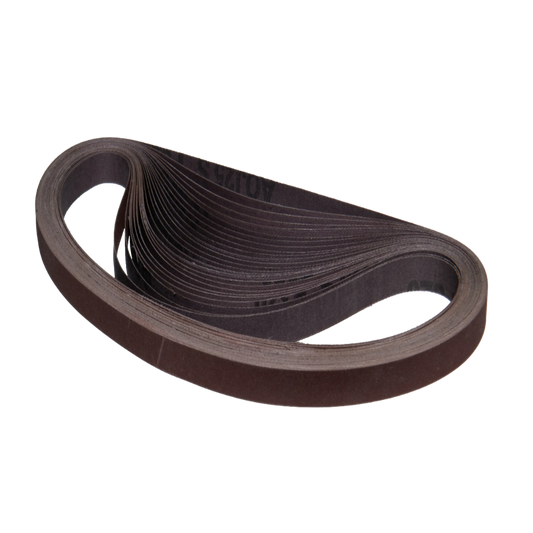 25 pack - 1/2" x 24" Flexible Backed Aluminum Oxide Belts (Best for: Contour)